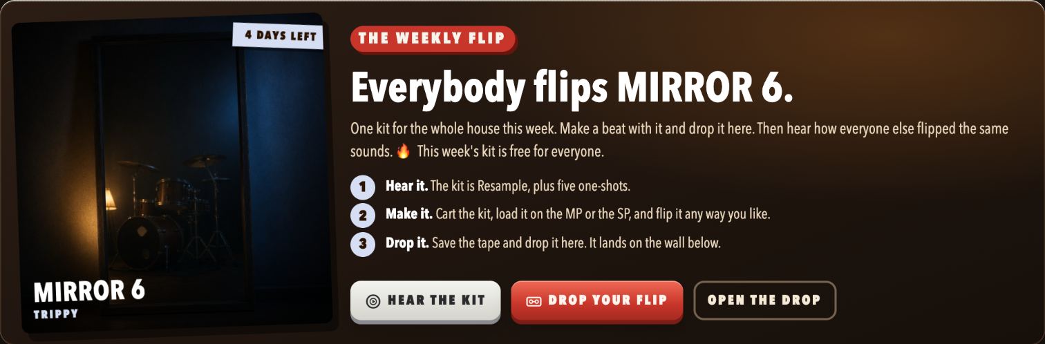 The weekly flip card: one kit for the whole house this week.